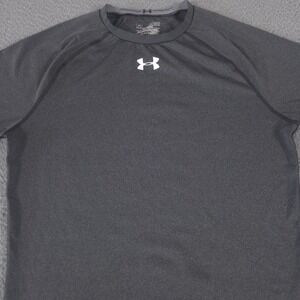 Under Armour Shirt Mens XL Charcoal Grey HeatGear Compression Short Sleeve Tee